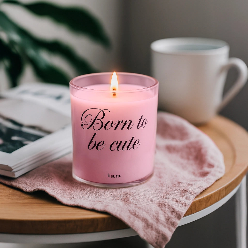 Glass Candle "Born To Be Cute" Cotton Scent